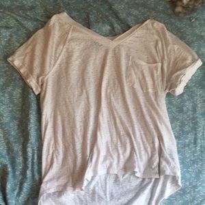 White Asymmetrical Top with Breast Pocket